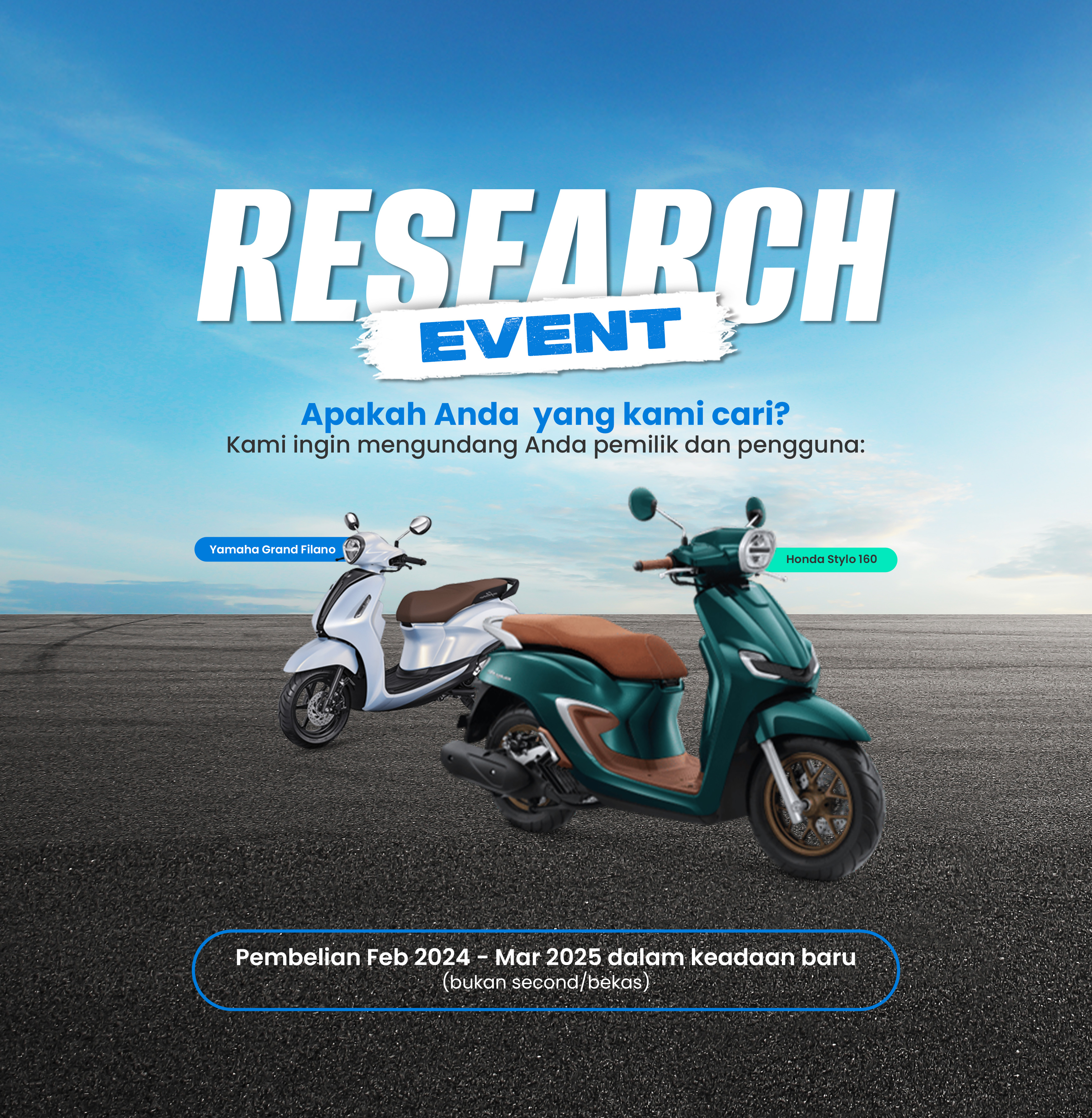 Upsize Research Event – Calling All Riders of Grand Filano & Honda Stylo 160!